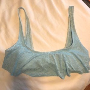 Blue crochet bikini top